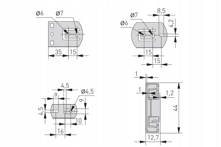 Prowadnica kulkowa GTV push open do szuflad 450 mm pełny wysuw udźwig