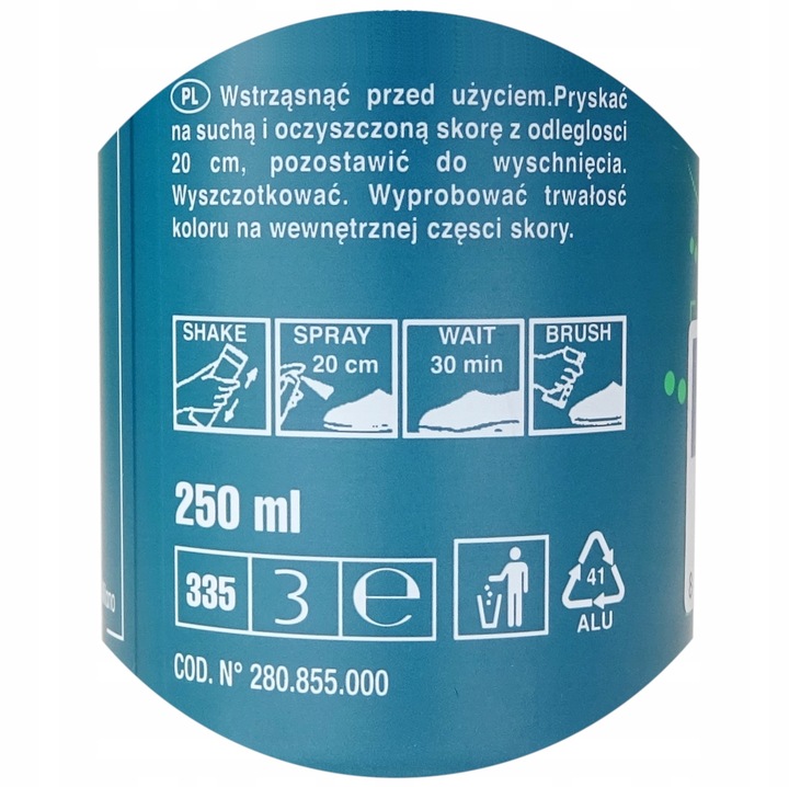 FARBA DO ZAMSZU NUBUKU RENOWATOR BARWNIK DO SKÓRY CZARNY 250 ml
