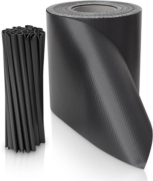 TAŚMA OGRODZENIOWA NA PŁOT OGRODZENIE OSŁONA PANEL 19cmx35m 24 KLIPSY