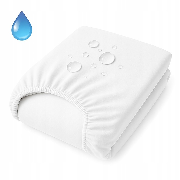 PRZEŚCIERADŁO Z GUMKĄ WODOODPORNE Z BAWEŁNĄ OEKO-TEX GRUBE BIAŁE