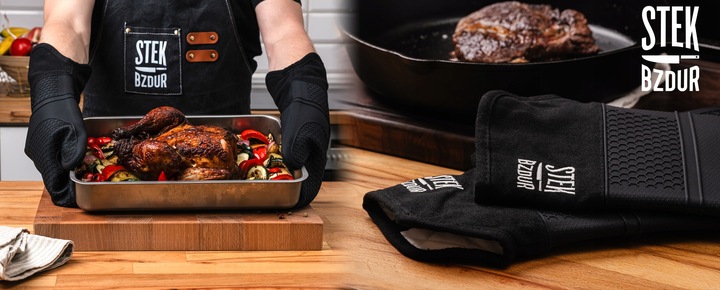 Rękawice Kuchenne Grillowe Stek Bzdur Silikonowe Żaroodporne Długie