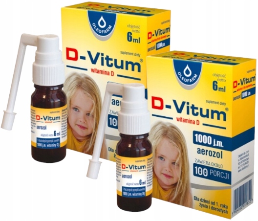 D-Vitum witamina D 1000 w aerozolu w oleju MCT 2x6 ml