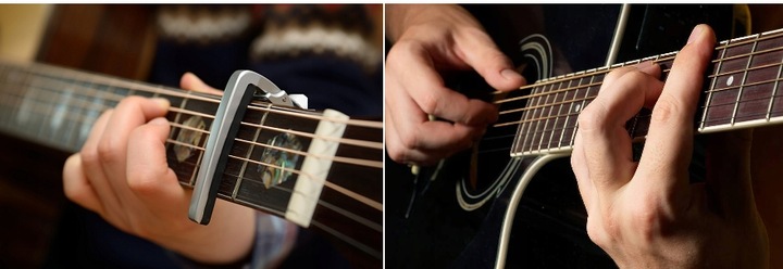 KAPODASTER GITARY AKUSTYCZNEJ KLASYCZNEJ ELEKTRYCZNEJ KAPO CAPO + KOSTKA