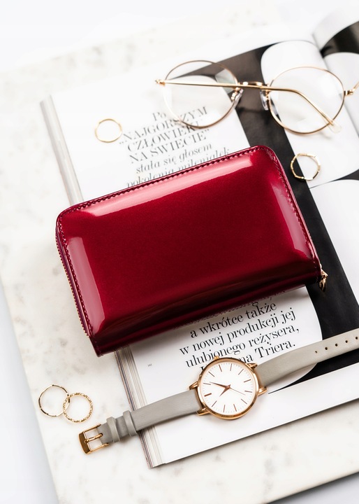 Peterson damski portfel ze skóry ekologicznej w kwiaty pionowy na