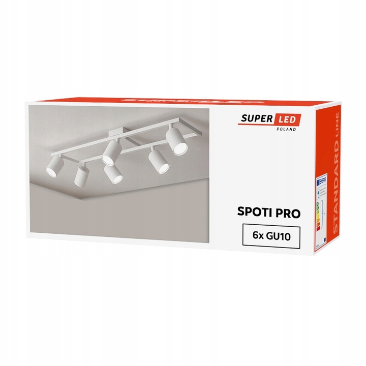 Lampa Wisząca Sufitowa Oprawa natynkowa 6x GU10 Spot Ruchoma Kinkiet