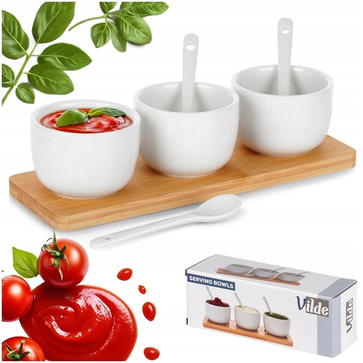 Miseczki TALERZ miska na przekąski przystawki tapas sosy dipy dipówka deska