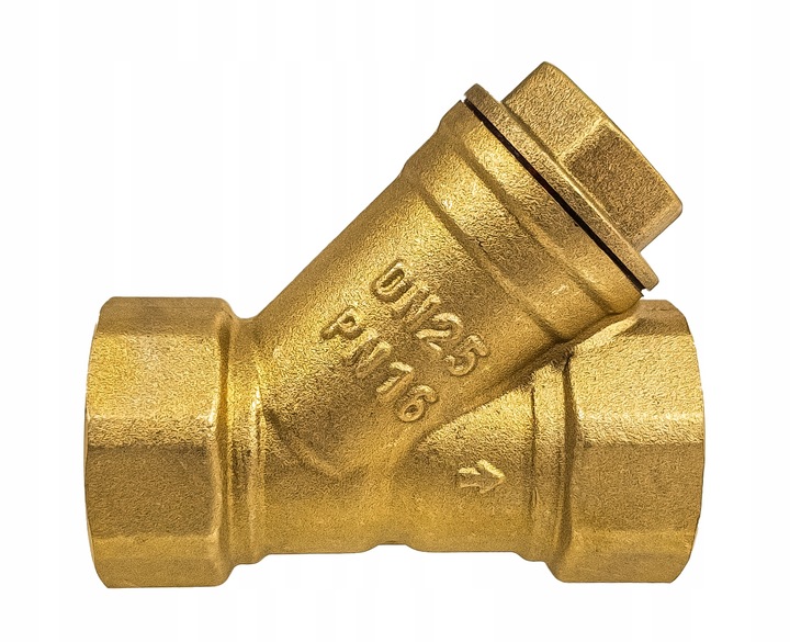 FILTR SKOŚNY SIATKOWY MOSIĘŻNY DO WODY 1" CAL DN25 TMAX 120°C SOLIDNY