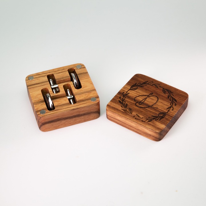 Ekskluzywne Drewniane Pudełko na Spinki do Mankietów z Grawerem