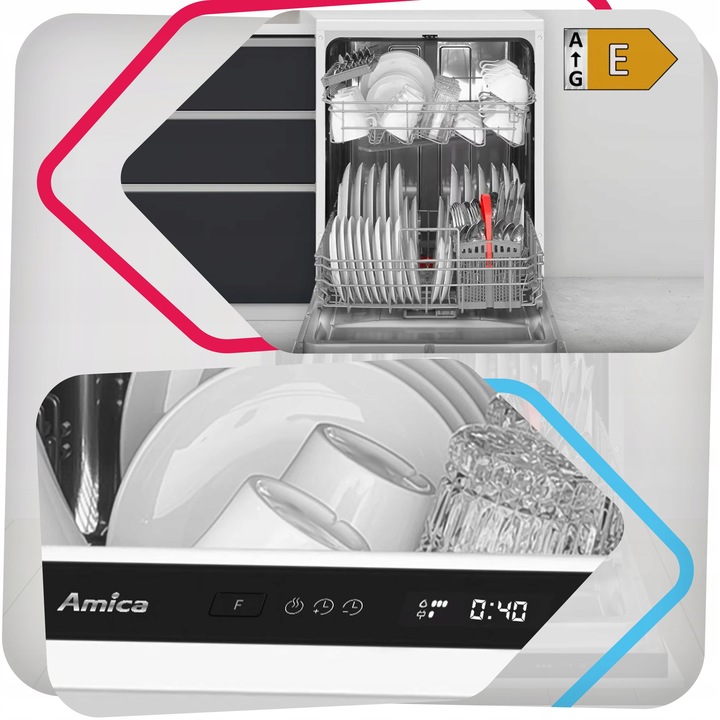 Zmywarka do zabudowy Amica DIM41 45 cm 9 kompletów SteamPower LED