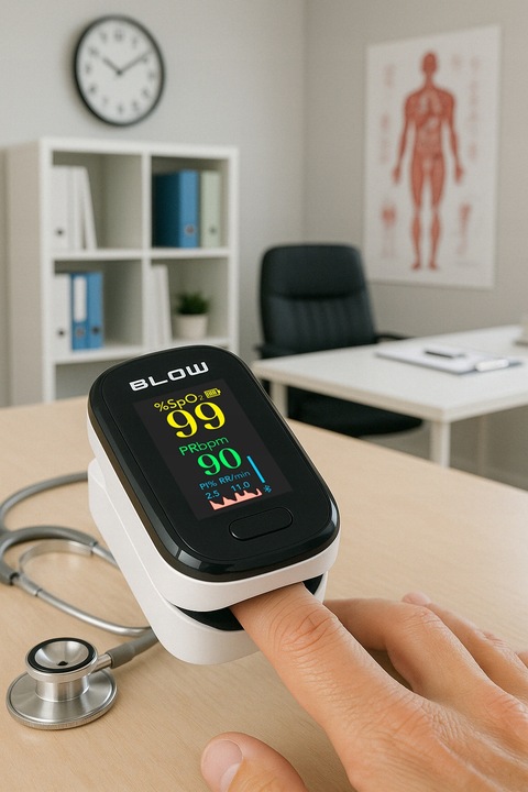 MEDYCZNY PULSOKSYMETR NAPALCOWY NA PALEC PULS SATURACJA TĘTNO WYŚWIETLACZ