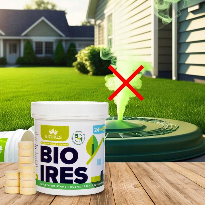 2x Tabletki bio bakterie do szamba oczyszczalni Bioires Tabs zapas na