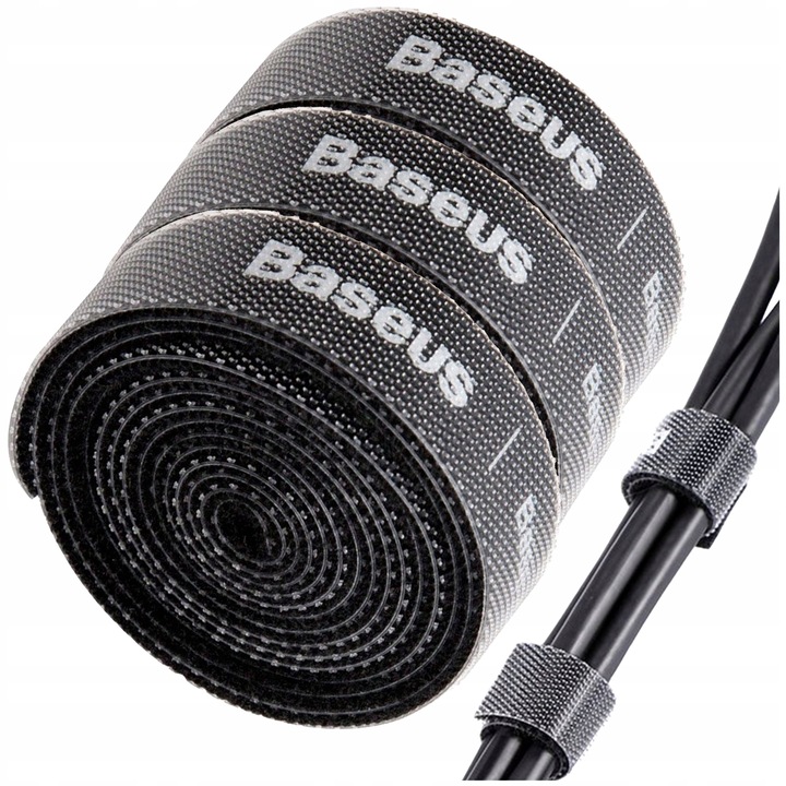 TAŚMA RZEPOWA DO KABLI BASEUS ORGANIZER KABLI MOCNY ZESTAW 3 SZTUK X 1M