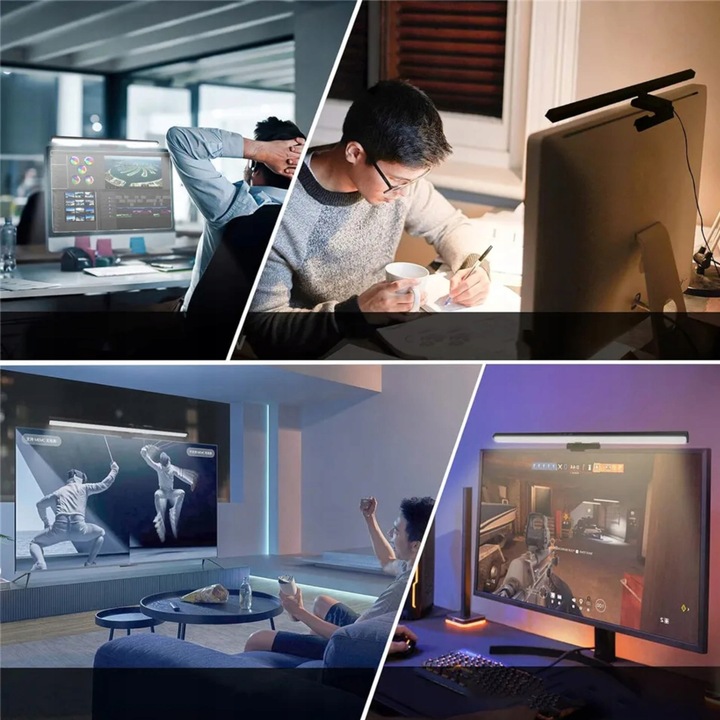 LAMPKA LED NA MONITOR DO KOMPUTERA NOCNA REGULOWANA MOCNA LISTWA 50CM USB-C