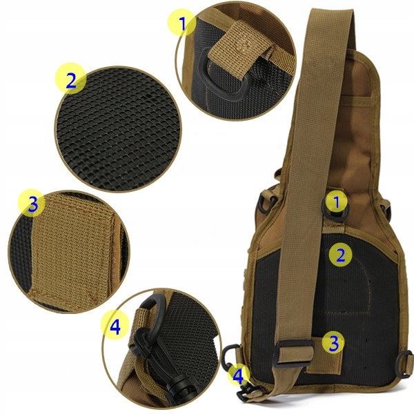 Plecak WOJSKOWY TAKTYCZNY Miejski Do Pracy Wycieczki Torba na Jedno Ramię