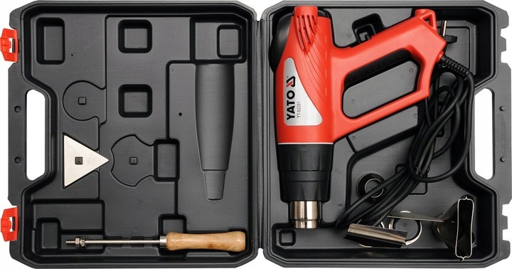 YATO OPALARKA ELEKTRYCZNA 2000w 350°C 550°C AKCESORIAMI DYSZE + WALIZKA