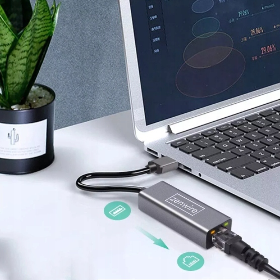 Przejściówka Adapter Karta Sieciowa USB 3.0 Ethernet RJ45 do laptopa LAN