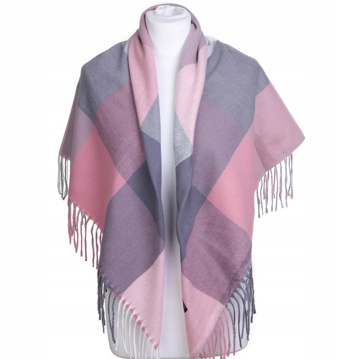 Chusta damska apaszka szalik w kratkę