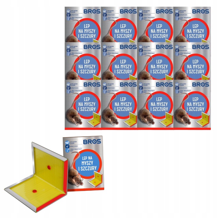 BROS LEP NA MYSZY SZCZURY GRYZONIE PUŁAPKA KLEJOWA WABIĄCA ZAPACHEM 12