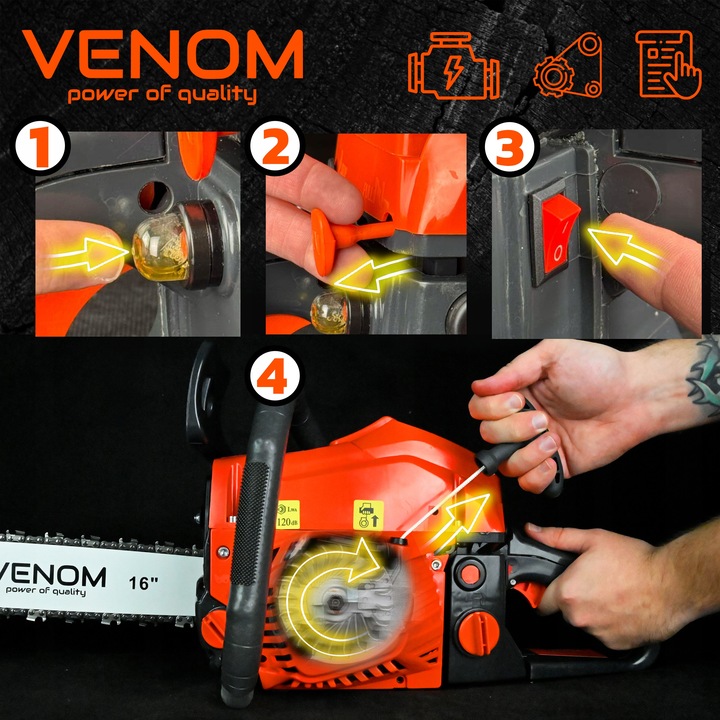 PIŁA SPALINOWA PILARKA ŁAŃCUCHOWA 5,9KM 58CC 4xŁAŃCUCH 2xPROWADNICE