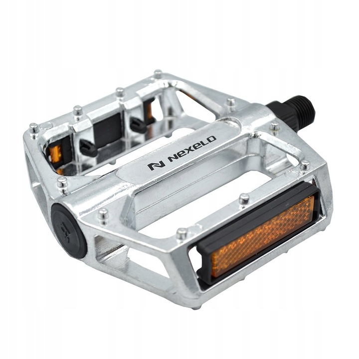 PEDAŁY ROWEROWE MTB BMX ALUMINIOWE Z ODBLASKAMI DO ROWERU SREBRNE