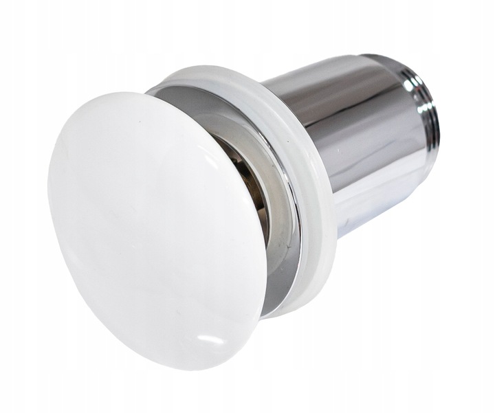 KOREK CLICK -CLACK DO UMYWALKI UNIWERSALNY CERAMICZNY BIAŁY POŁYSK INVENA