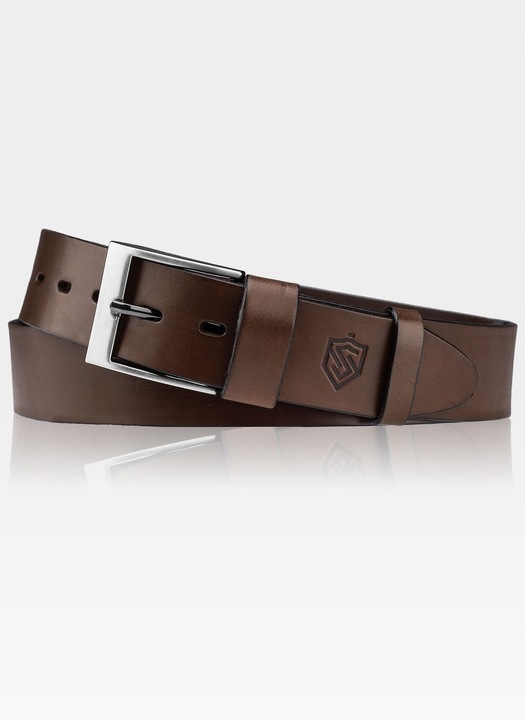 PASEK SKÓRZANY MĘSKI SZEROKI BRĄZOWY STEVENS Q2-V