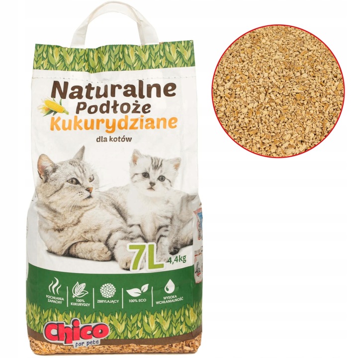Chico Corn Cat Żwirek Kukurydziany Podłoże Dla Kota 7L