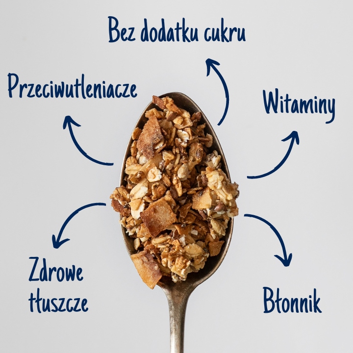 Granola kokosowa 600g OATBE Z POLSKIM MIODEM |NATURALNA|100% HANDMADE|