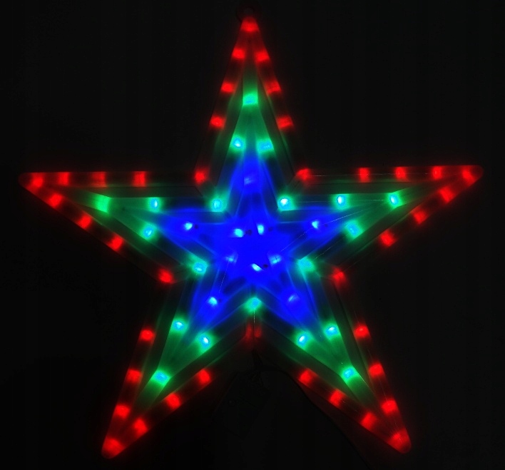 OZDOBA ŚWIĄTECZNA LED GWIAZDA MULTIKOLOR !