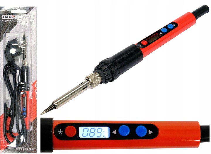 YATO LUTOWNICA KOLBOWA 80W LCD I REGULACJĄ TEMPERATURY 50-480°C GROT