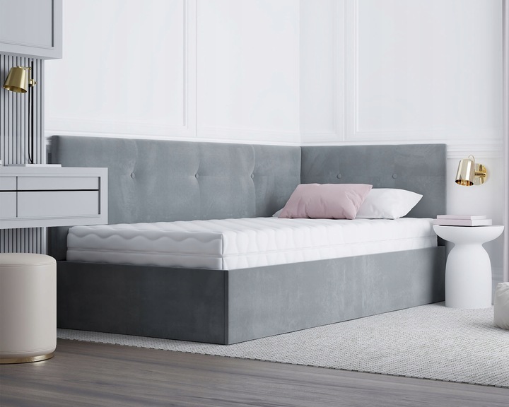 Łóżko młodzieżowe FREDDY z pojemnikiem podnoszonym 90x200 tapicerowane