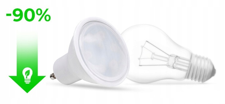 Żarówka LED GU10 10W (Zestaw 10szt)Premium WYDAJNA