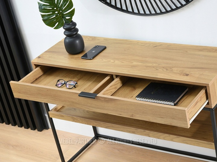 PONADCZASOWA KONSOLA DO PRZEDPOKOJU Z SZUFLADĄ I PÓŁKĄ NORA XL DĄB