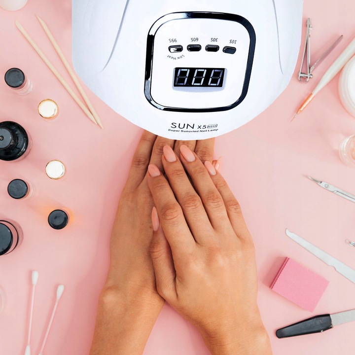 LAMPA DO PAZNOKCI SUN X5 MAX UV LED DO HYBRYD ŻELI MOCNA 80W HYBRYDY