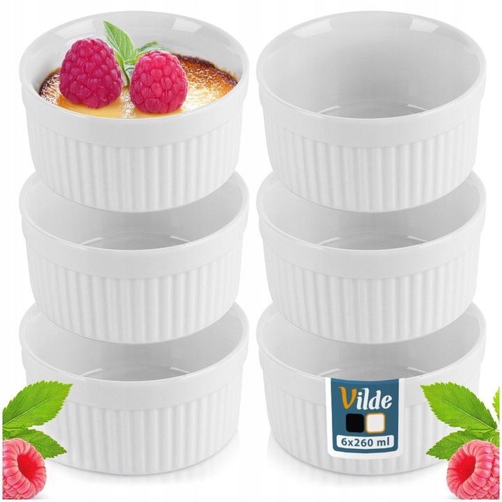 6x Kokilki ZAPIEKANIA żaroodporne miski miseczki naczynia ceramiczne