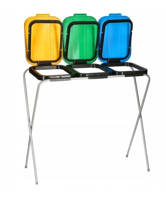 STOJAK NA WORKI KOSZ DO SEGREGACJI ŚMIECI - 3 komory STANÓW