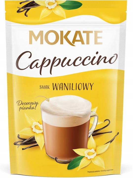 Kawa rozpuszczalna Mokate Cappuccino Waniliowa Delikatna Pianka 110g x30