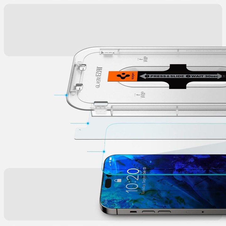 2x Szkło Hartowane SPIGEN EZ FIT do Apple iPhone 14 Pro Max Ramka Aplikator