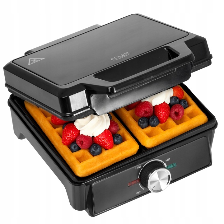 GOFROWNICA 2000W XXL 2 Duże Gofry Regulacja Temperatury NON-STICK