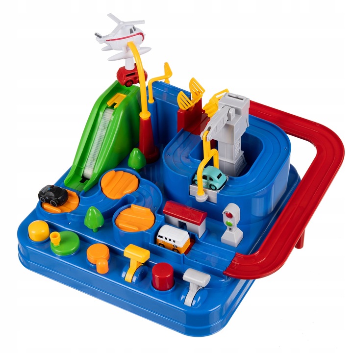 Tor Przeszkód Interaktywny dla Autek Zjazd Samochodowy + Auta Gra w Autka