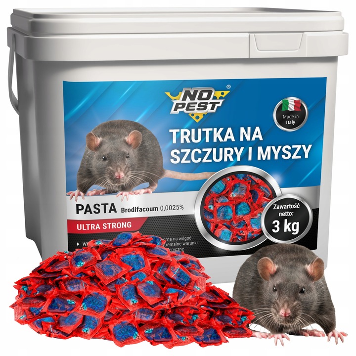 SILNA TRUTKA TRUCIZNA NA SZCZURY MYSZY GRYZONIE PASTA NIEBIESKA NO