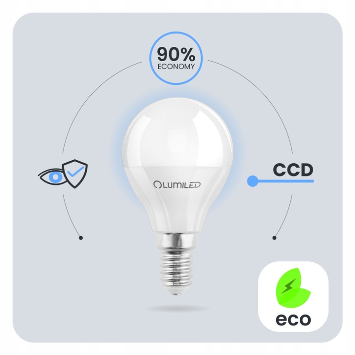 6x Żarówka LED E14 Kulka 10W = 100W 1100lm 6500K Zimna LUMILED NIE