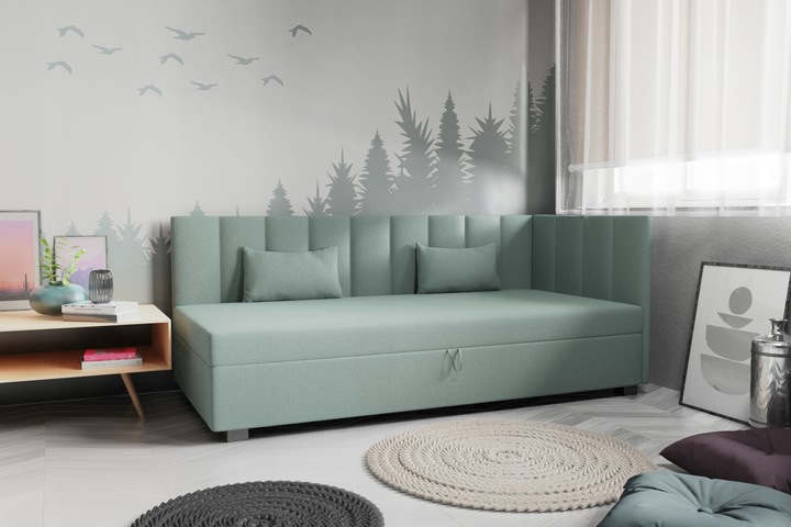 Tapczan pojedynczy 120cm Paula materac+oparcie