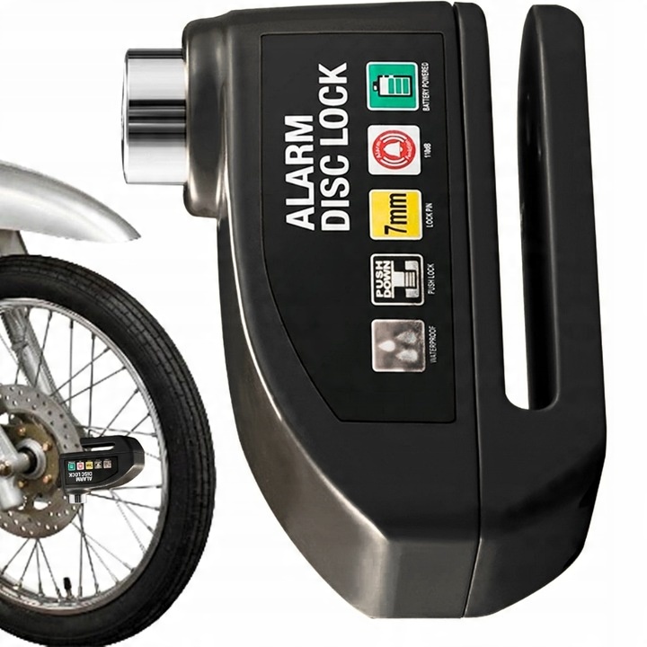 ALARM ZAPIĘCIE NA TARCZĘ HAMULCOWĄ ROWER MOTOR BLOKADA ROWEROWA 110d ABS