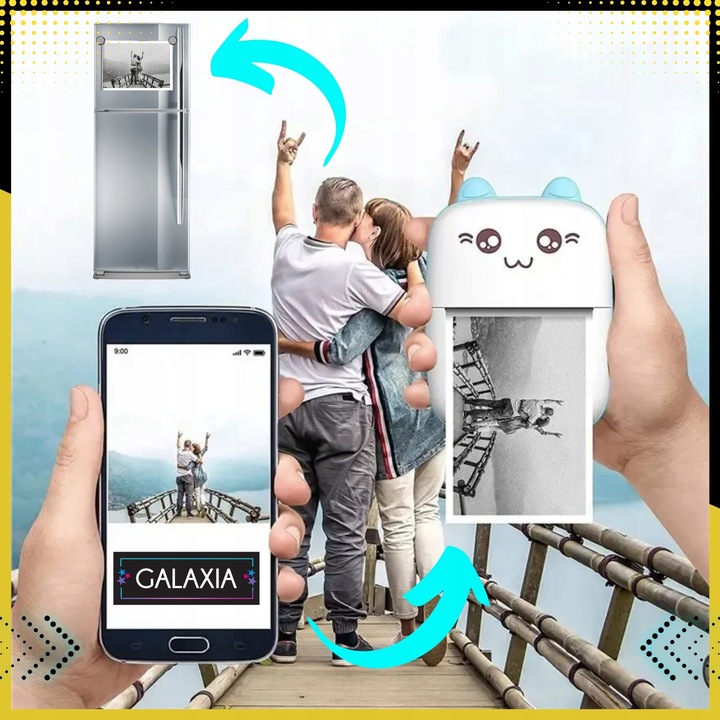 Mini Drukarka Termiczna DRUKUŚ ORYGINALNY Do Zdjęć Przenośna + 11 ROLEK