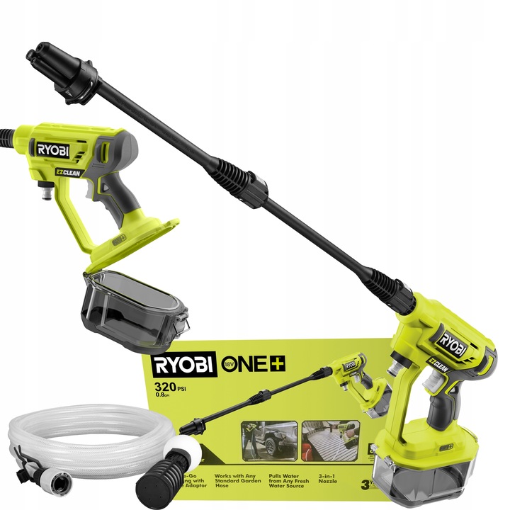 RYOBI AKUMULATOROWA MYJKA ciśnieniowa PISTOLET RY18PW22A 22BAR LANCA