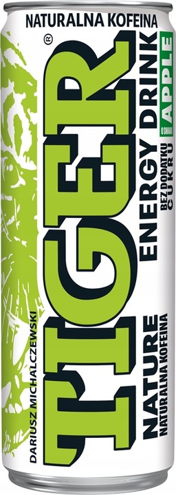 TIGER napój gazowany energetyzujący NATURE Apple Mix Bez cukru 24x 250ml