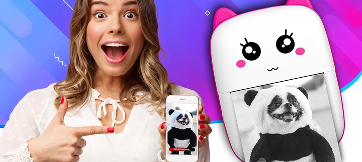 MINI DRUKARKA TERMICZNA DRUKUŚ ORYGINALNY DO ZDJĘĆ NOTATEK + 11SZT ROLEK