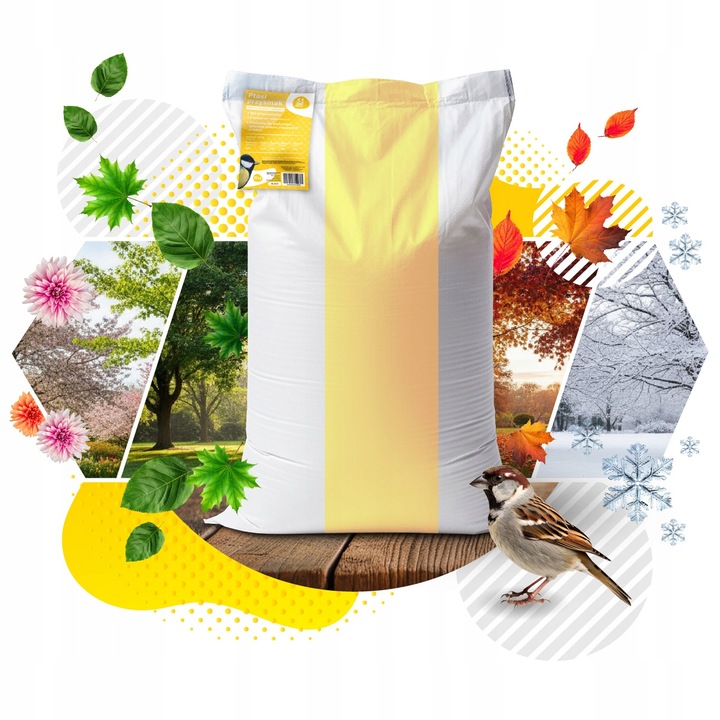 KARMA DLA PTAKÓW 20kg ZE SŁONECZNIK DROBNE ZIARNO DO KARMNIK + PLAKAT