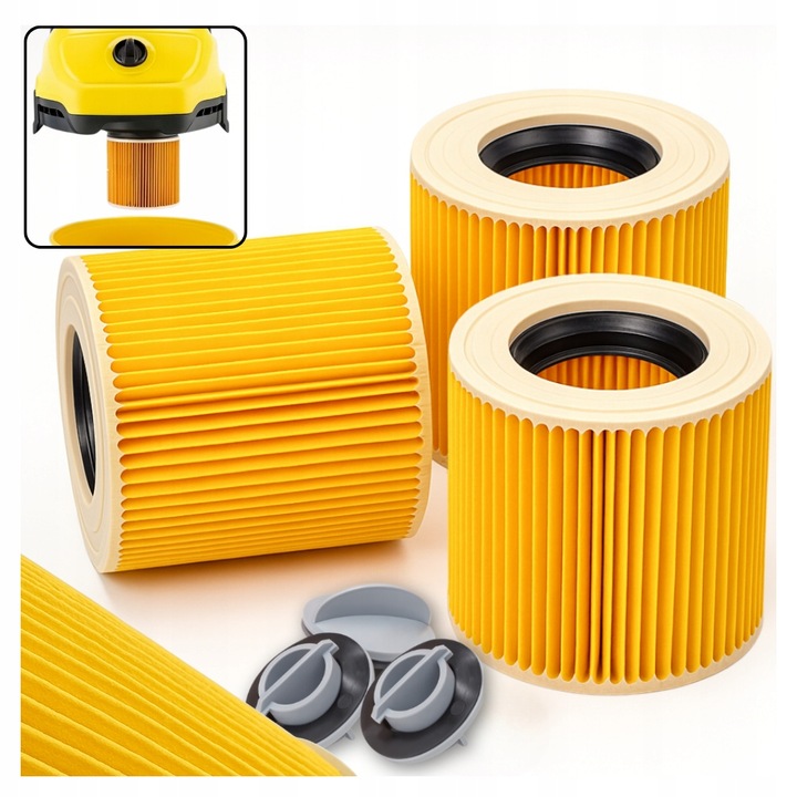 3x Filtr do odkurzacza Karcher Papierowy Harmonijkowy filtr zamiennik